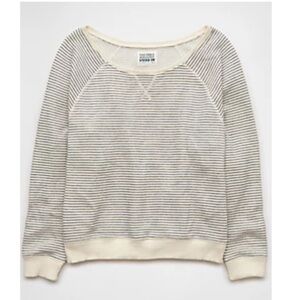 American Eagle Outfitters Cream and Black Striped Sweater